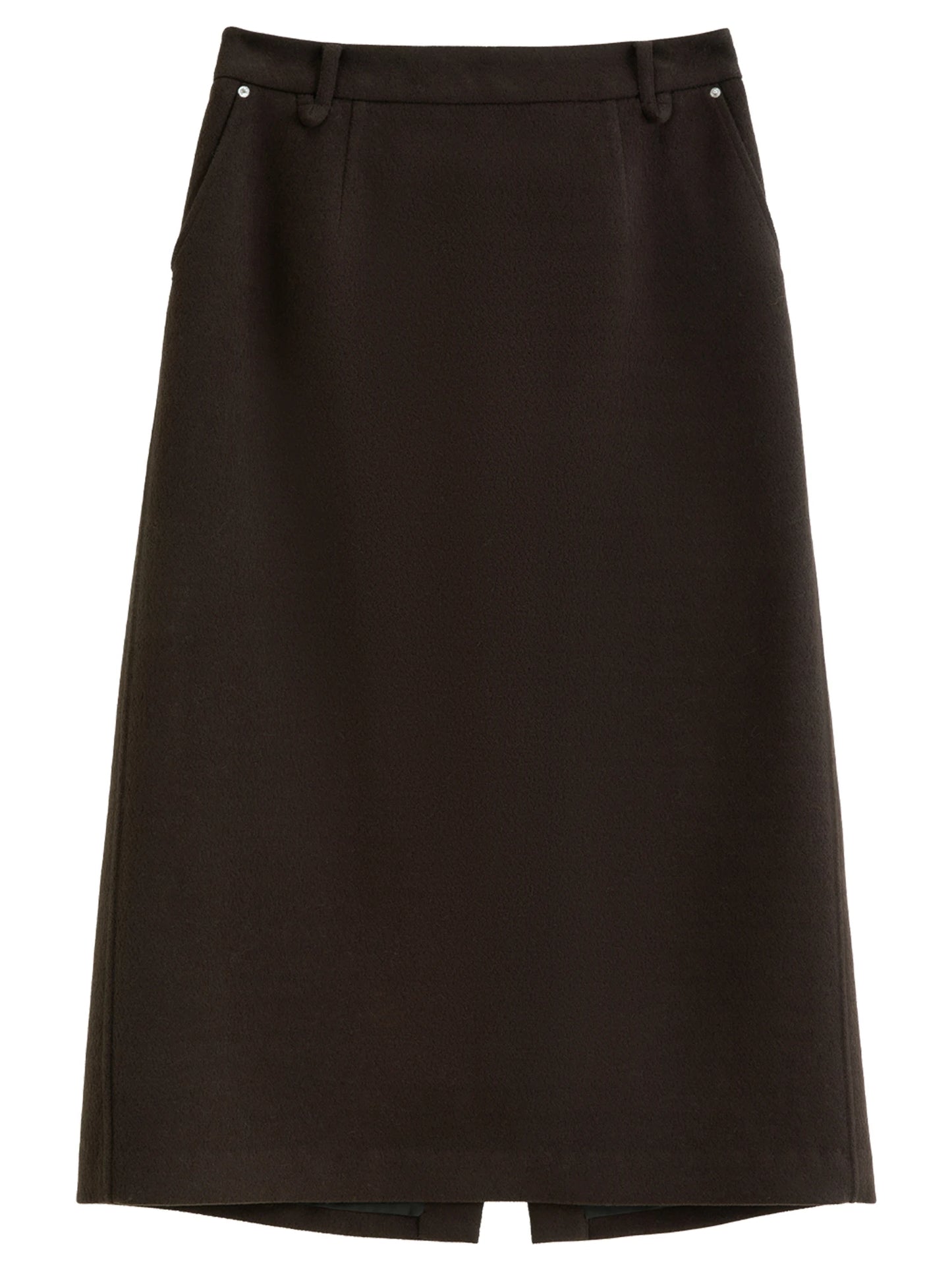 DUSHU Classic Long and Short Elastic Waist A-line Skirt 2025 Winter Skirt for Women Solid Simple Commuting Office Ladies College