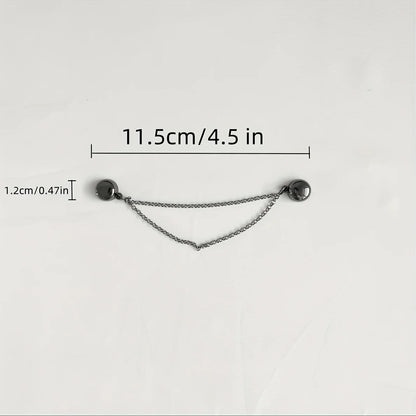 1PC Magnetic Clothing Clip with Decorative Chain, Multi-Function Scarf Shawl Cuff Fastener for Modesty & Style