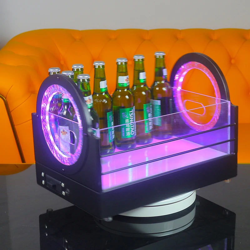  LED Glowing Ice Bucket with Unique Circular Light - Effects Design, Ideal for Bars  KTVs,Enhancing Party Atmosphere