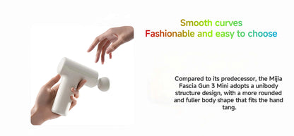 New Mijia Mini Fascia Gun 3 Portable Muscle Massage Gun Thrust Brushless Silent Motor 3 Massager Heads Relax Body Type-C CN