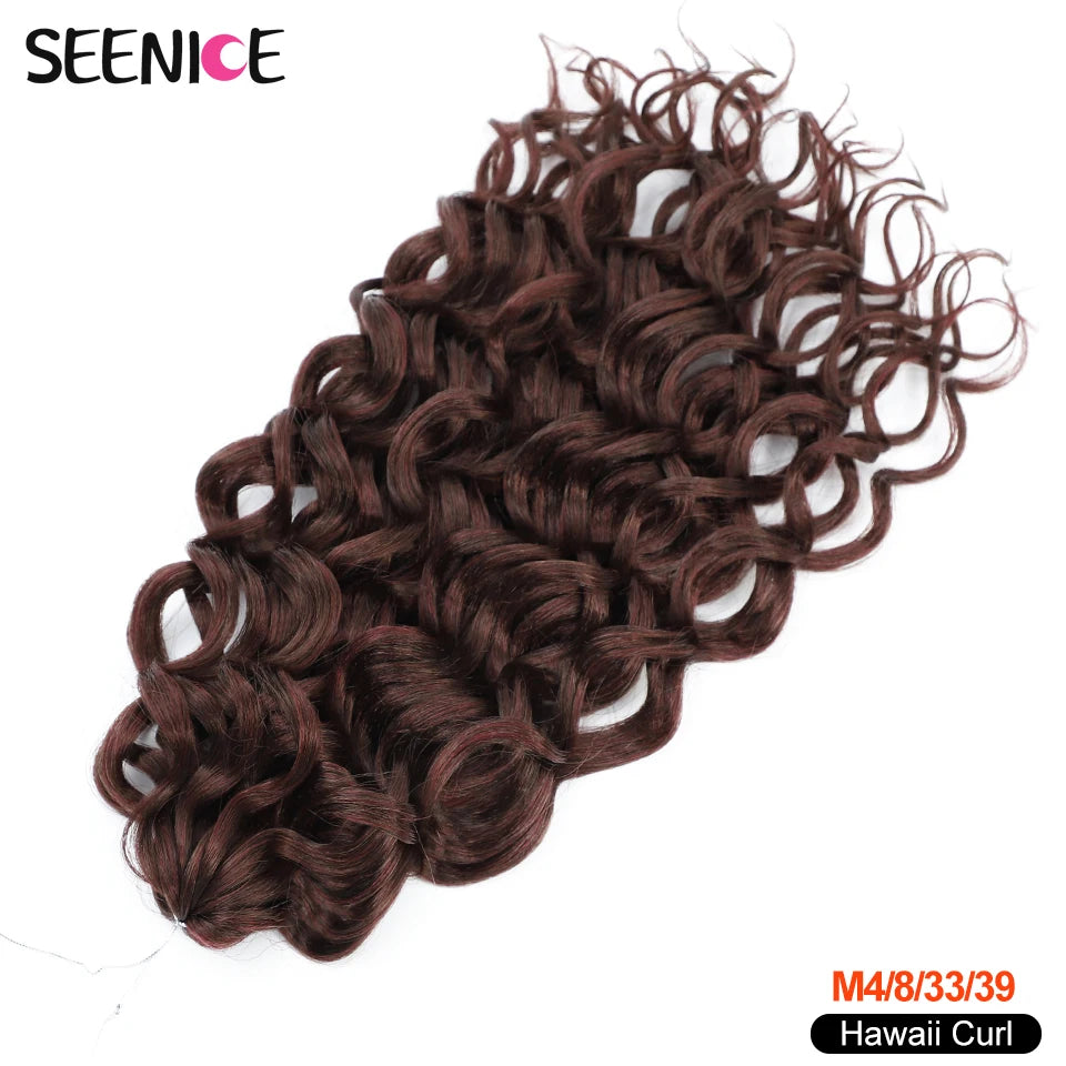 18 24“Synthetic Deep Wavy Twist Crochet Hair Afro Curls Water Wave Crochet Braids Ombre Brown Braiding Hair Extensions For Women