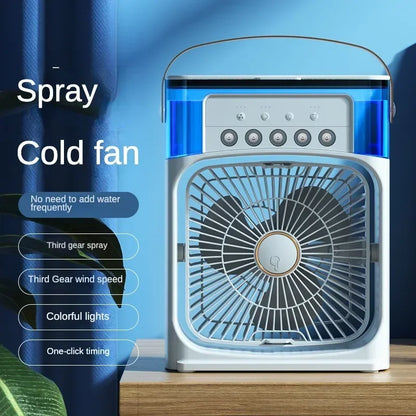 Mini Portable Humidifier Fan AIr Conditioner Household Small Air Cooler Hydrocooling Portable Adjustment For Office 3 Speed Fan