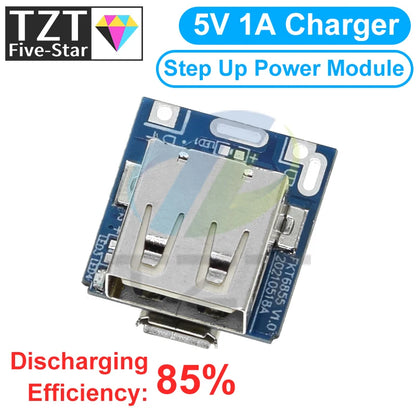 GREATZT 5V Boost Converter Step-Up Power Module Lithium Battery Charging Protection Board LED Display USB For DIY Charger 134N3P