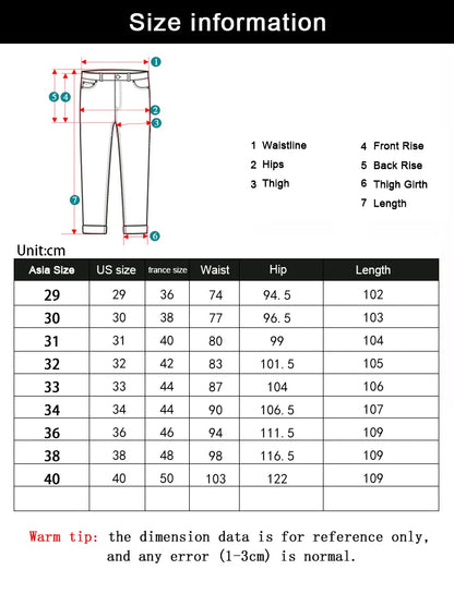 Wthinlee New Business Men's Jeans Casual Straight Stretch Fashion Classic Blue Black Work Denim Pant Trousers Male  Clothing