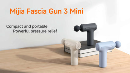 New Mijia Mini Fascia Gun 3 Portable Muscle Massage Gun Thrust Brushless Silent Motor 3 Massager Heads Relax Body Type-C CN