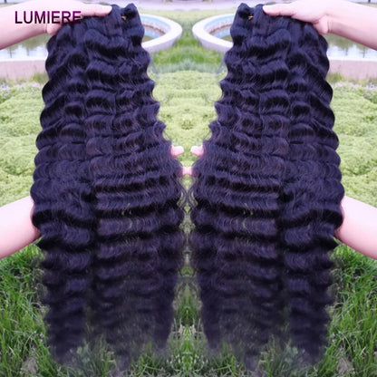 Loose Deep Wave Bundles 100% Virgin Raw Brazilian Human Hair Weave 1/3/4   Bundle Deals Hair Extension Double Weft Wholeasle 30"