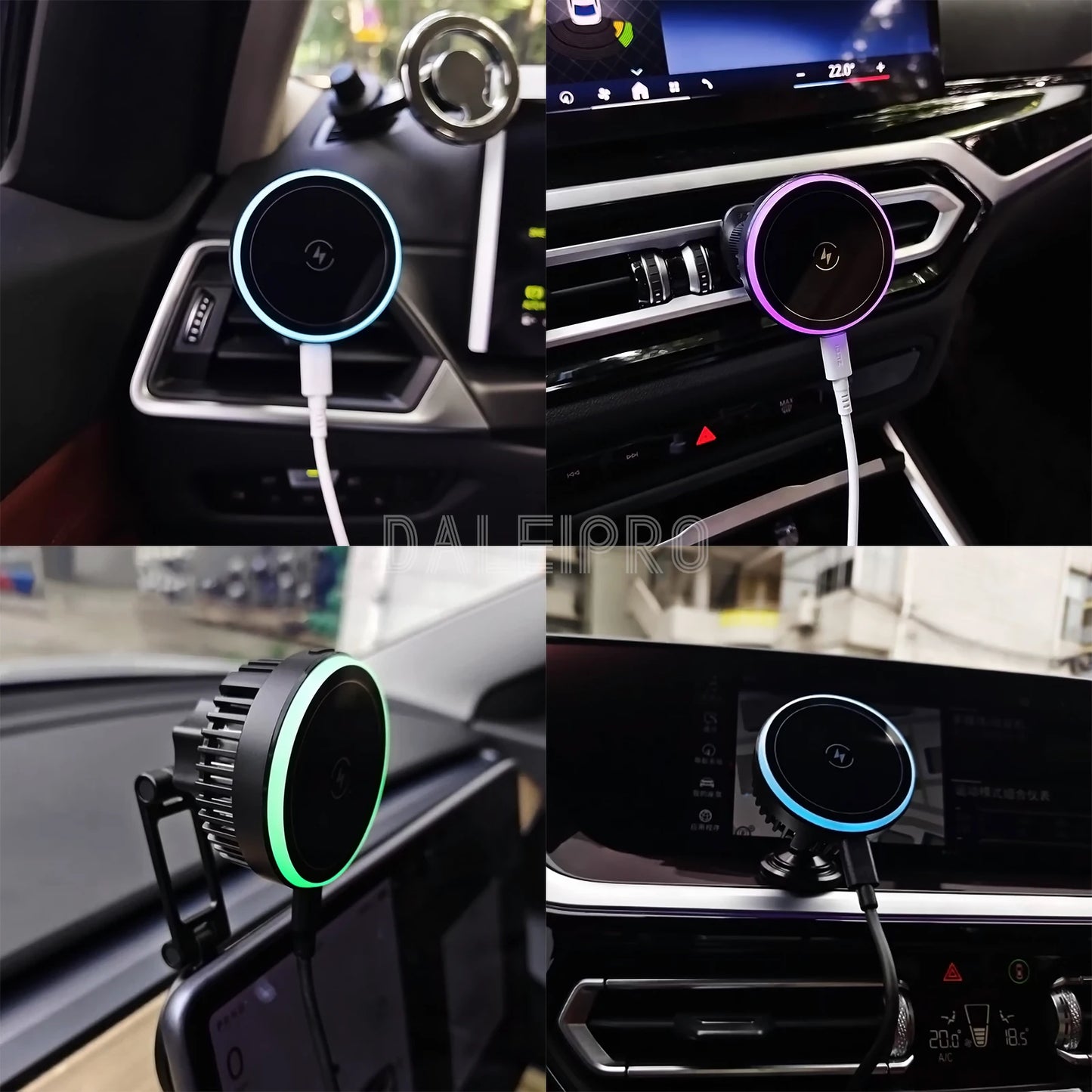 Cooling Phone Holder Car Magnetic Phone Cooler Semiconductor Active Coolers Cool Down Phone Qi 15W Magsafe Fast Wireless Charger