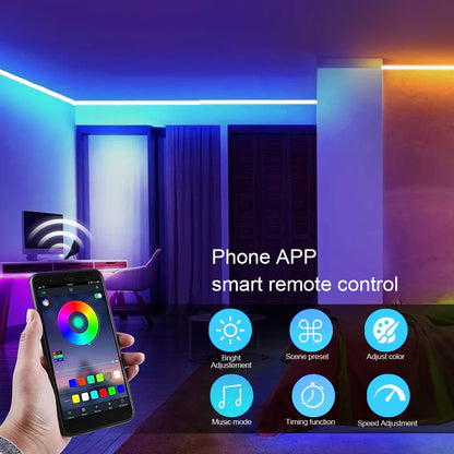 5V USB RGB COB LED Strip Light Bluetooth APP Control Music Sync 576LEDs/m High Density Flexible Ribbon RGB Tape TV Backlight