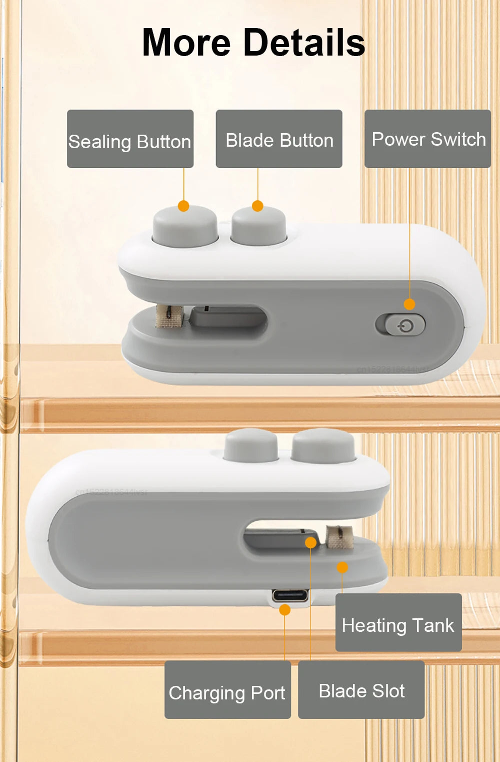 Mini Heat Bag Sealing Machine Plastic Bag Sealer Rechargeable Food Packing Bag Thermal Sealer Portable Plastic Bag Heat Sealer