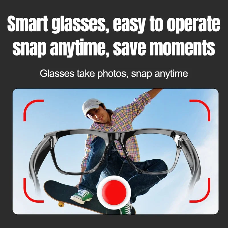 AI Smart Glasses 8K HD Photochromic Multifunction Translate Camera Glasse Bluetooth Calling Voice Assistant Music Player