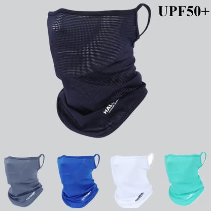 Full Face Mask Balaclava Breathable Sun UV Protection Summer Ice Silk Sun Protection Bike Mask Motorcycle Scarf Neck Gaiter