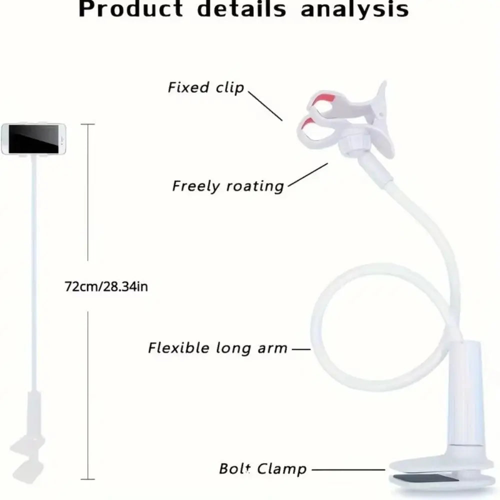 New 360 Rotating Lazy Phone Holder Universal Adjustable Desktop Phone Clip Flexible with Handle Bed Desktop Mount Bracket