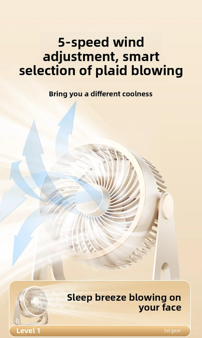 Portable Electric Fan 3600mAh Wireless Air Circulator Fan Cordless Desktop Wall Ceiling Air Cooling Cooler Quiet Ventilator