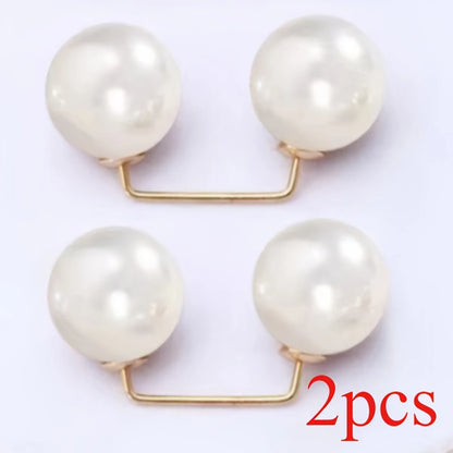 2pcs Pearl Jeans Ankle Clip, Chest Anti Light Needle, Anti Stepping Slipper Buckle, Pants Length Adjuster