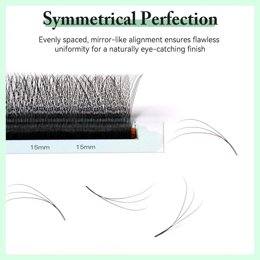 Yelix Narrow 3D W Shape Lashes Premade Fans Volume Eyelash Extensions Natural Soft Individual Lashes Hand Premium Lashes