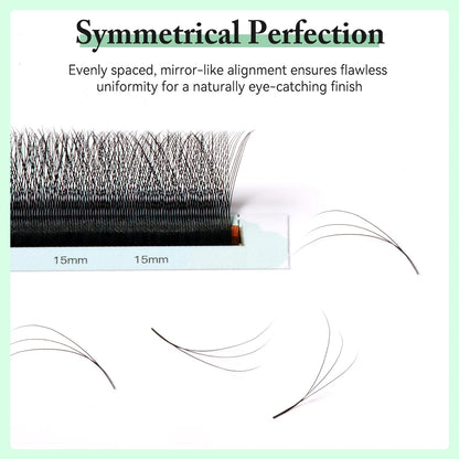 Yelix Narrow 3D W Shape Lashes Premade Fans Volume Eyelash Extensions Natural Soft Individual Lashes Hand Premium Lashes