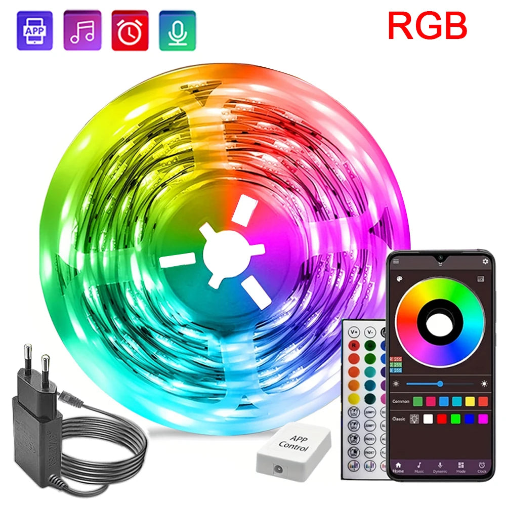 LED Strip Lights 10m 20m 30m Music Sync RGB Led Strip Tape Lights for Room Home Party Decoration TV Backlight Felxible Ribbon
