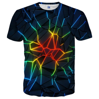 Fashion Flame Graphic T Shirts For Men New Summer Casual 3D Print Colorful Flame Hip Pop Men T-shirt Street Short Sleeve Kid Tee