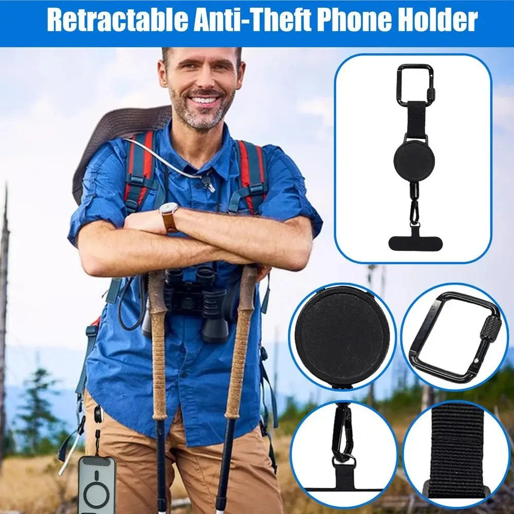 Retractable Anti-Theft Phone Holder Cellphone Lanyard Xyun Strap Smartphone Safety Tether Belt Clip Cellphone Lanyard for Travel