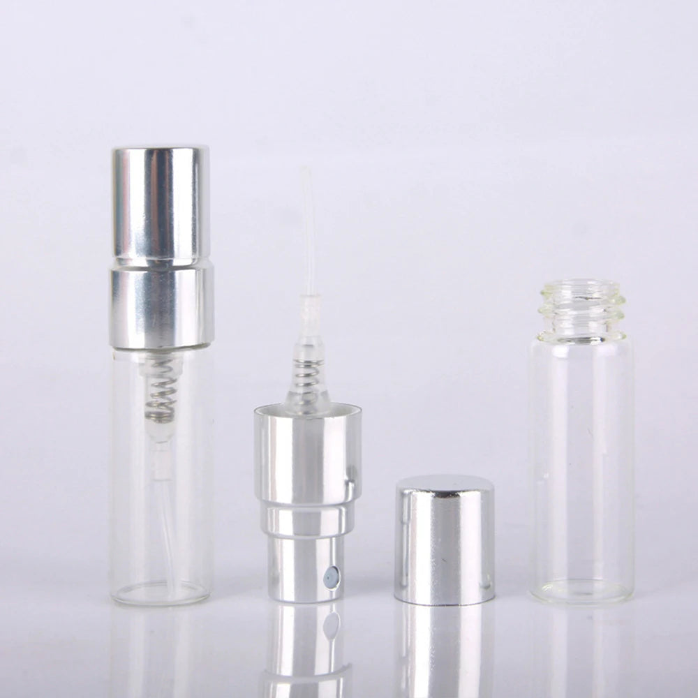 50pcs 100pcs 2ml 3ml 5ml 10ml Sample Refillable Perfume Bottle Empty Mini Spray Bottle Perfume Bottles glass Atomizer Container