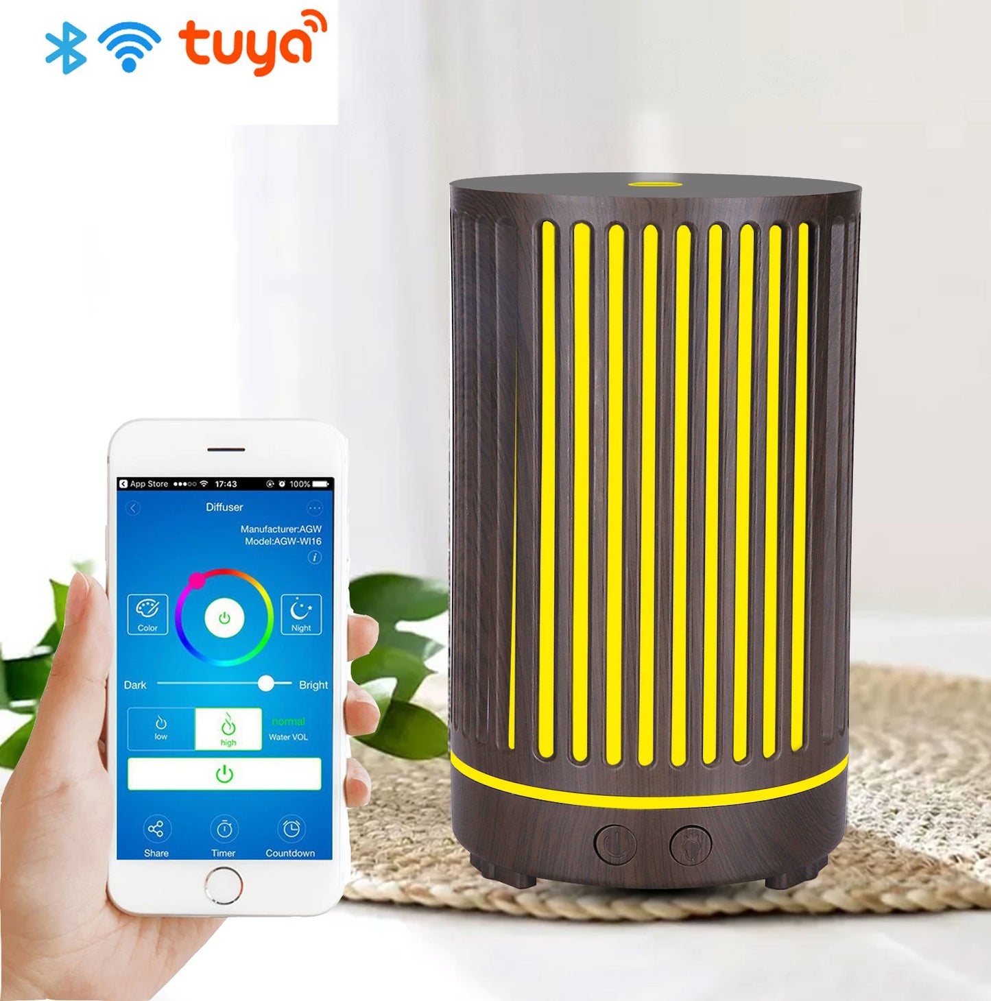 Tuya WiFi Smart Humidifier Essential Oil Diffuser Aromatherapy Ultrasonic Air Humidifiers Aroma Diffuser Work With Google Home