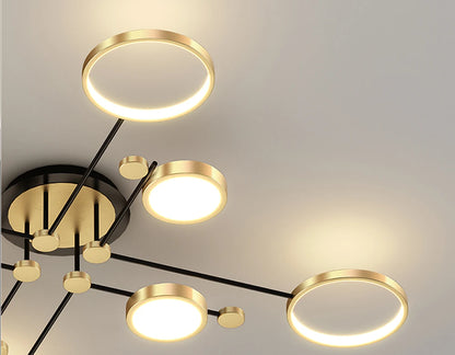 Modern Pendant Light LED Nordic Lamp Gold Black Hanging Chandelier Ceiling Lights Dimming Remote Control Lighting Fixture
