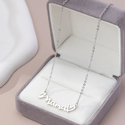 One-Piece Fashionable Heart-Shaped Mama/Mom/Mother Pendant Necklace Mother's Day Jewelry Gift