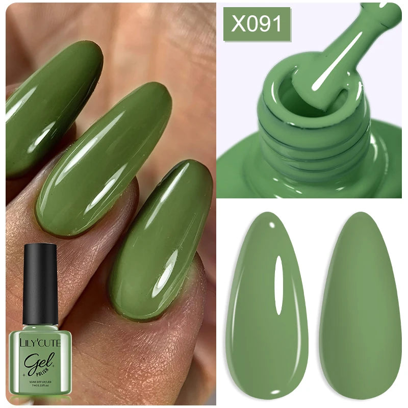 LILYCUTE Nude Crystal Rubber Base Gel Nail Polish Natural Color Semi Permanent UV Gel Soak Off Self Leveling Nail Gel Varnishes