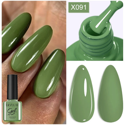 LILYCUTE Ancora Red Autumn Winter Gel Nail Polish Semi Permanent Soak Off UV LED Gel Varnish Manicure Nail Supplies