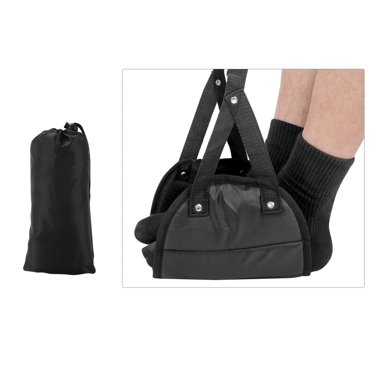 1Pcs Hot-Selling Portable Lazy Man Travel Footrest Adjustable Strap Foot Hammock Flight Bus Office Carry-on Feet Mat Accessories