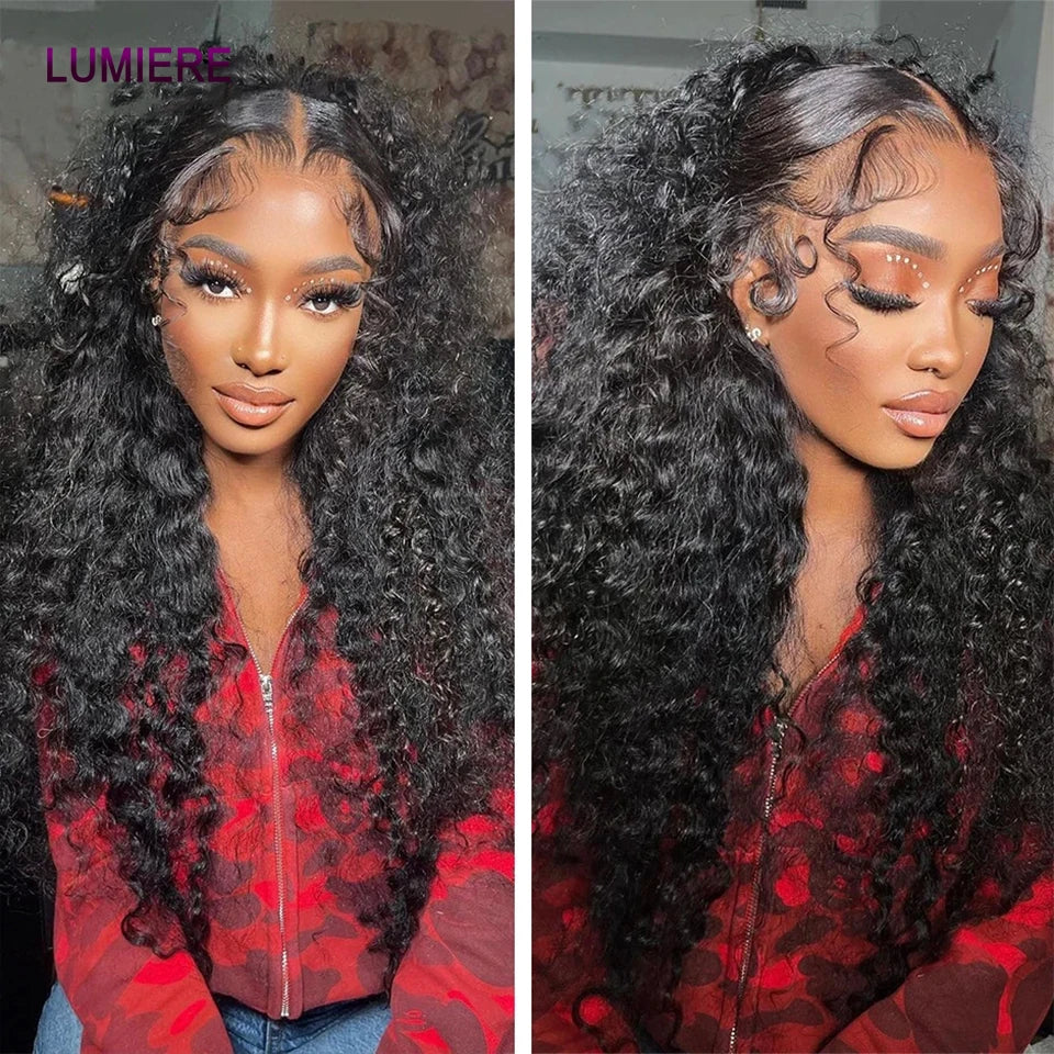 Deep Curly Wave Human Hair 3/4  Bundles Deal Malaysian Hair Weaves 100% Virgin Rew Human Hair Extensions Double Weft Wholeasle