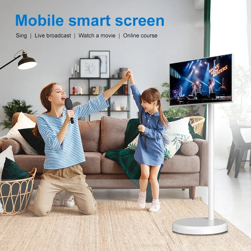 Wholesale Stand Smart Tv for Home Business Android 12 Smart Television OFD 21.5/32 Inch Portable Tv With Battery