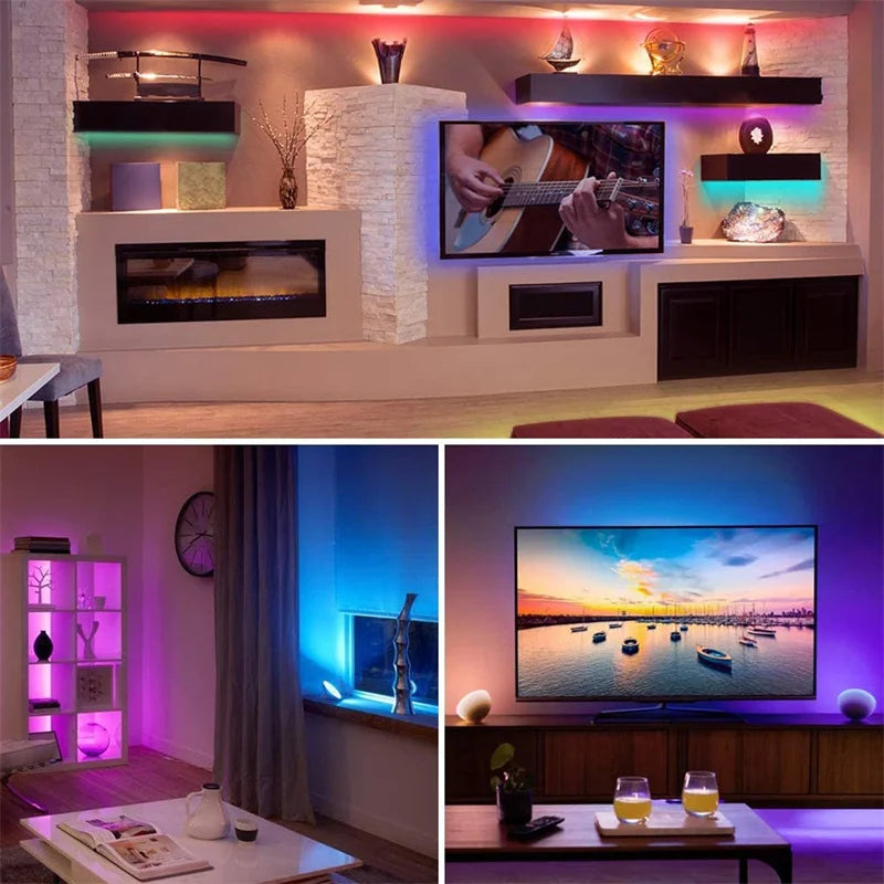 12LEDs/M Led Strip Lights RGB Led Strip Flexible Ribbon with 3Key Control Luces Led Tape Lights for Room Decor TV Backlights