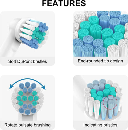 Replacement Toothbrush Heads For Oral-B Braun Electric Precision Clean Brush Heads Refill for 7000/Pro 1000/9600/ 5000/3000/8000