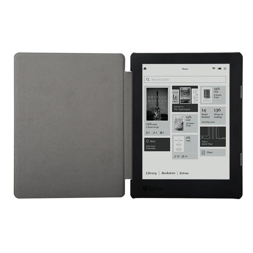 Leather Case for KOBO AURA  H2O EDITION 2 6.8 Inch eReader Funda Capa Slim Folio Magnetic Auto Wake Sleep Ebook Print Book Cover
