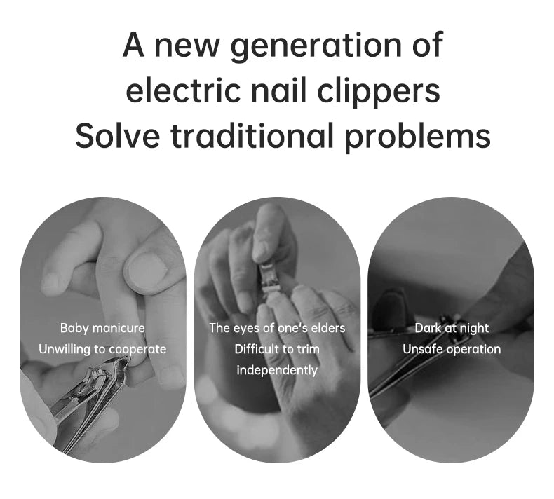 HOMEFISH Electric Nail Clipper 2 in 1 Grinding Polishing Multifunctional Portable Automatic Manicure Grinder