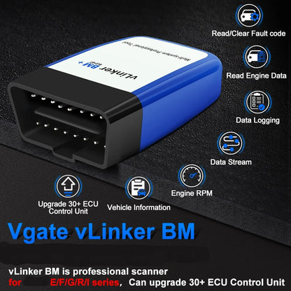 Vgate vLinker BM+ ELM327 BimmerCode BimmerLink Auto Code Reader Diagnostic Tool Car Scanner ELM327 OBD2 Bluetooth 4.0