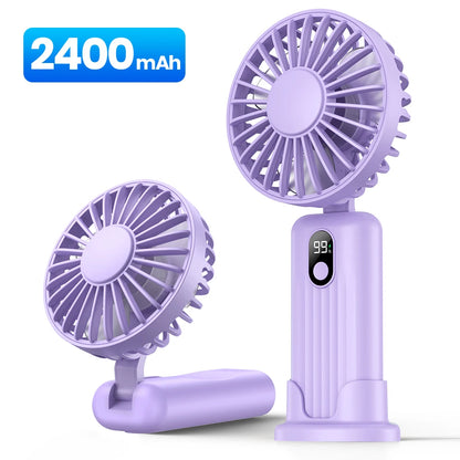 TOPK 5000mah Mini Portable Fan, USB Desk Electric Fan, Small Personal hand Fan with USB Rechargeable Cooling Neck Fans for Room
