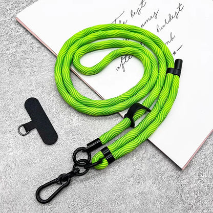 150cm Adjustable Mobile Phone Xyun Outdoor Anti-lost Crossbody Phone Lanyards Neck Rope with Patch Cellphone Hanging Cord Strap