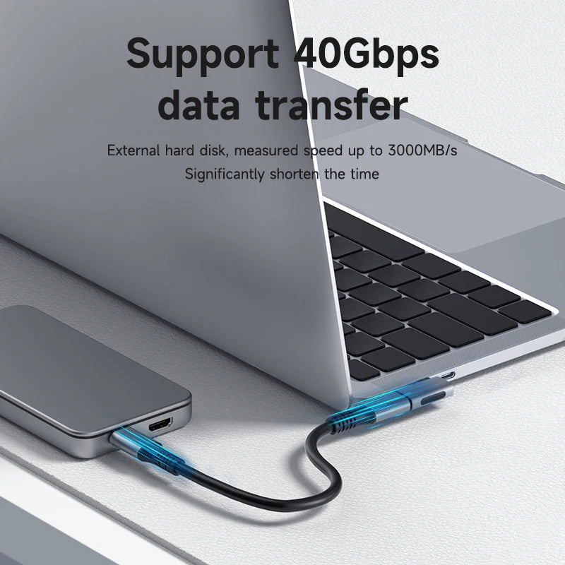 Hagibis 240W USB C to C Adapter 40Gbps 8K 60Hz 90 Degree Converter USB4 Adapter for Thunderbolt 4/3 MacBook iPhone 17 Pro Tablet