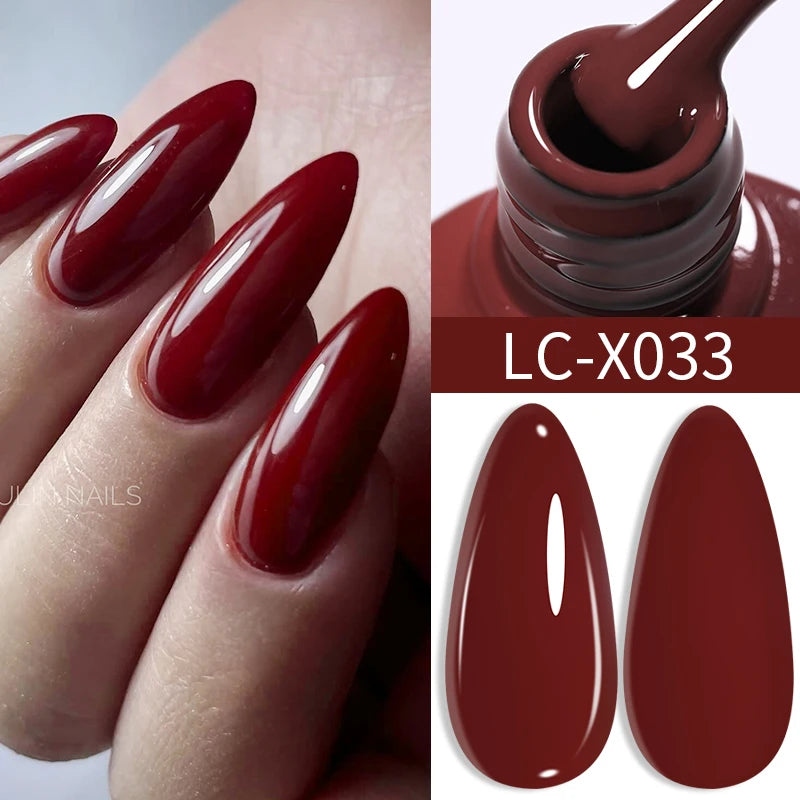 LILYCUTE Ancora Red Autumn Winter Gel Nail Polish Semi Permanent Soak Off UV LED Gel Varnish Manicure Nail Supplies