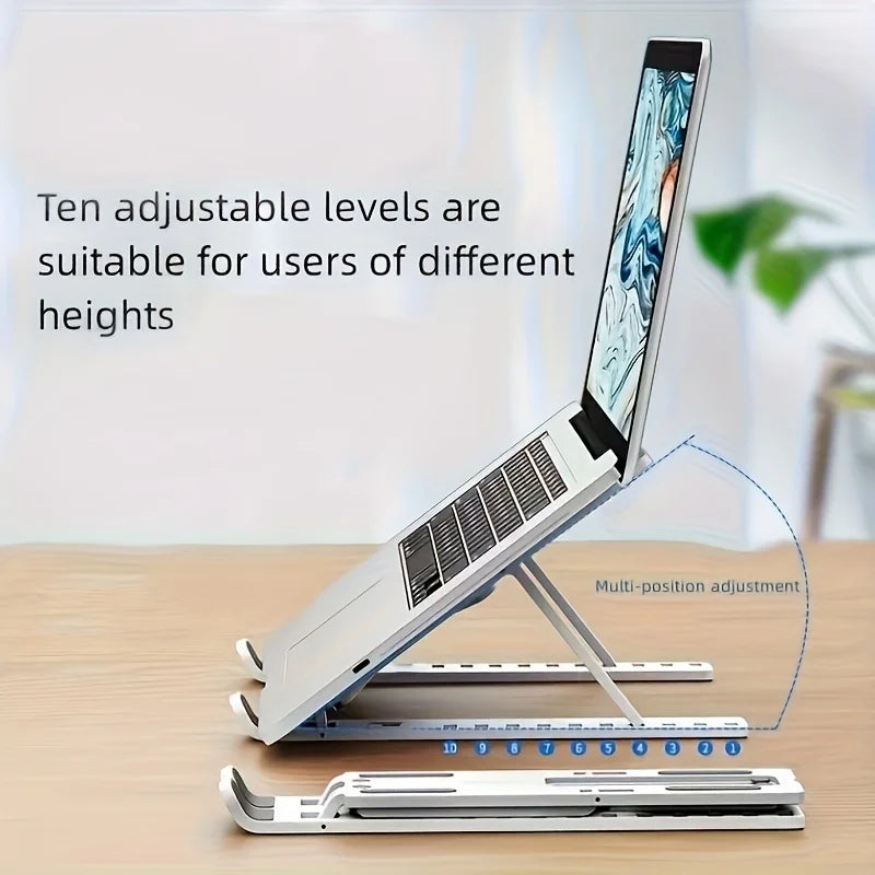 1pcs Portable Foldable Laptop Stand Heat Dissipation Stand Laptop Raising Stand ABS Plastic Computer Desk Stand