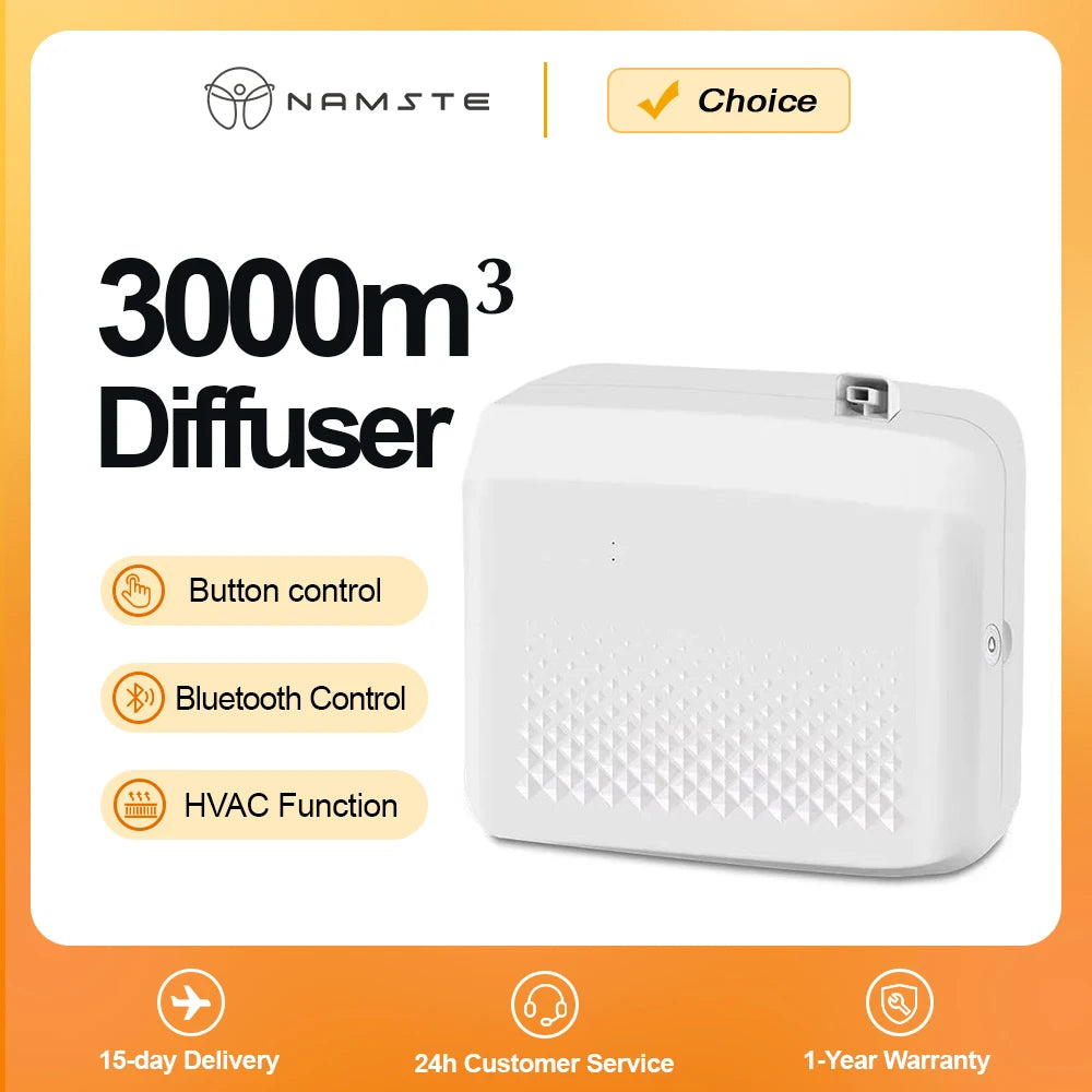 NAMSTE 3000m³ Aroma Diffuser Large Room Essential Oil Diffuser Home Air Refreshing HVAC Wall Mounting for Hotel Mall Club 800ML