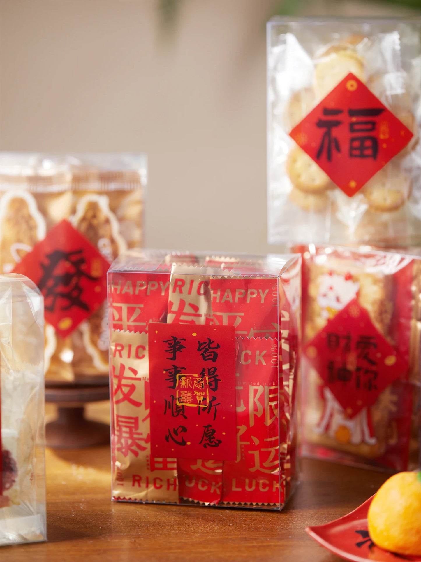 2026  Year New Year Transparent Candy Box Baking Caramel Candy Nougat Snowflake Biscuit Cookie Emp Paaging Box