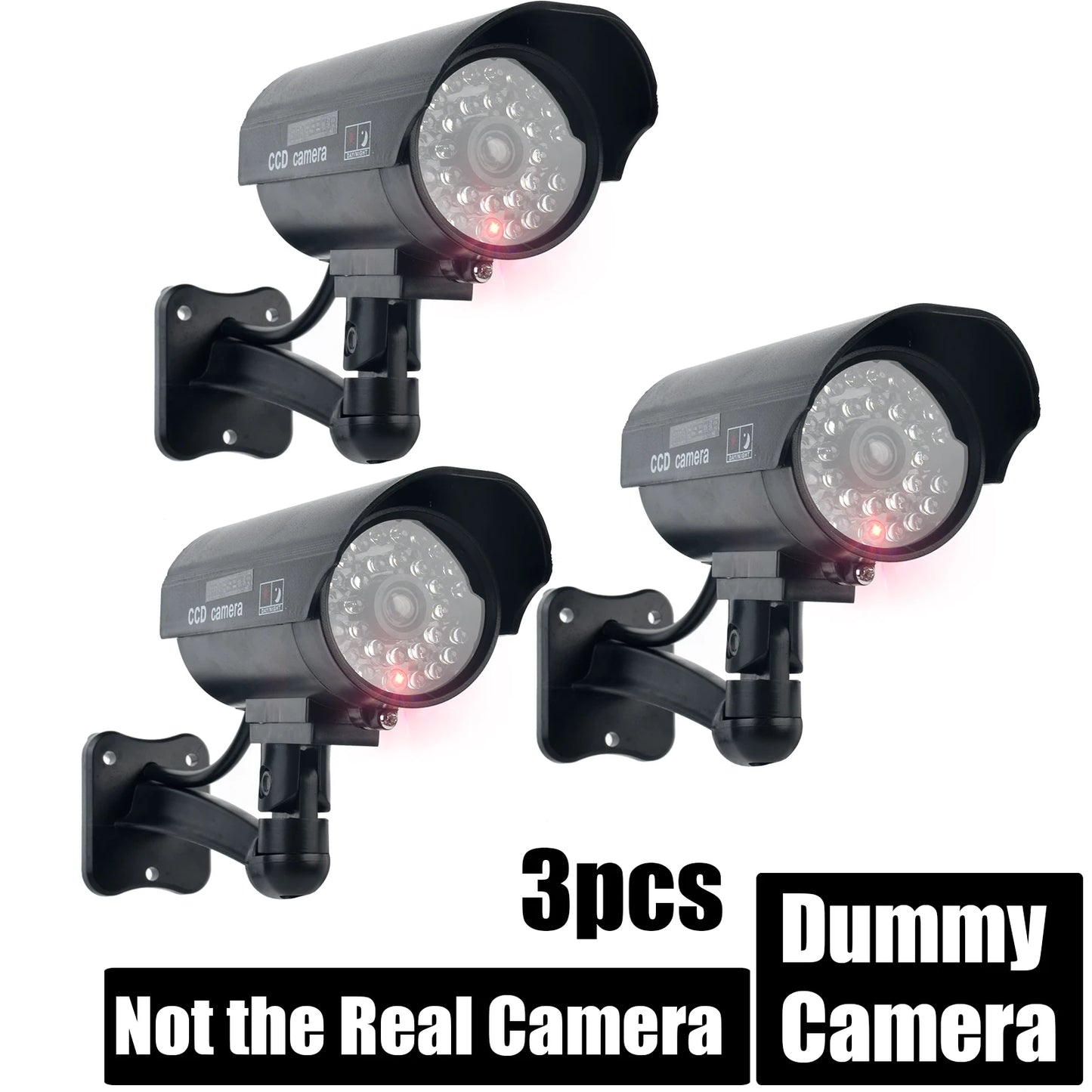 Eleopard Fake Camera Dummy Waterproof Security CCTV Surveillance Camera With Flashing Red Led Light Outdoor Indoor