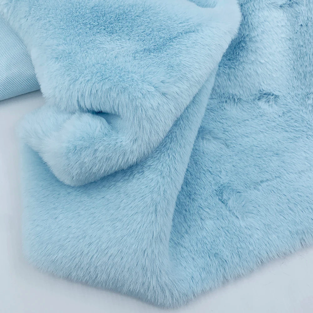 1Pcs 50/80/160cm Faux Rabbit Fur Fabric 100% Polyester 10mm Pile Super Soft Plush Fabric For Handmade Stuffed Toys Sewing Fabric