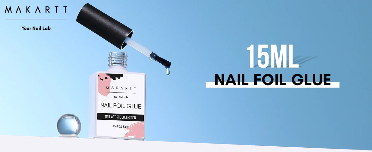 Makartt Nail Foil Glue Gel for Nail, Foil Gel Transfer for Nails Art Stickers Strong Adhesion Foil Transfer Gel Soak Off Salon
