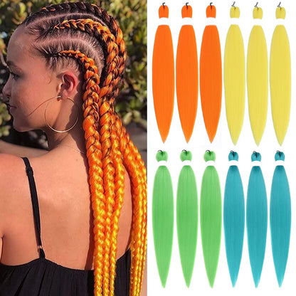 Braiding Hair Pre-stretched 26 Inch Hair Extensions for Afro Crochet Braids Synthetic Hair DIY Purple Pink Peach Red Jumbo Braid