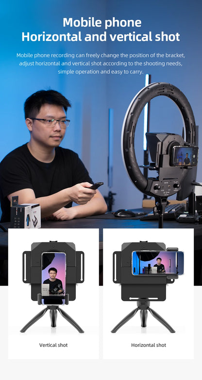 Ambitful Phone and DSLR Recording Mini Teleprompter Portable Inscriber Mobile Teleprompter Artifact Video With Remote Control