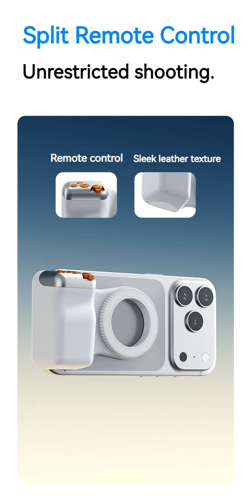 Magnetic Phone Camera Shoot Hand Grip Zoomable Smart Phone Holder Shooting Aid Remote Control Handle For Iphone Android Phone